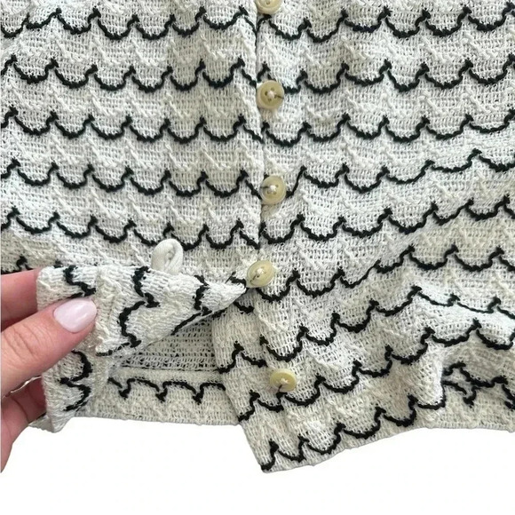 Madewell Texture & Thread Button Front Swing Tank Scalloped Size XS Bohemian - Picture 2 of 6